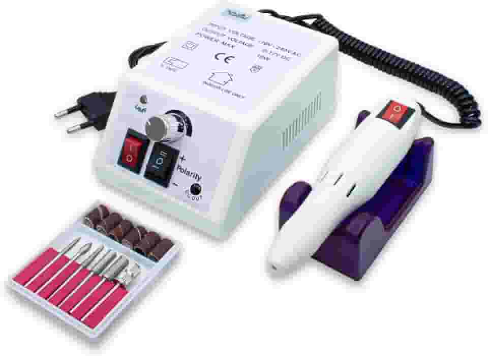 Lixadeira Motor Unhas Elétrica Profissional Mercedes Branca, Bivolt 110V - 220V