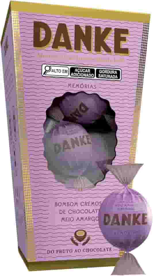 Bombom Meio Amargo 70% Cacau Danke Memórias Caixa 72g