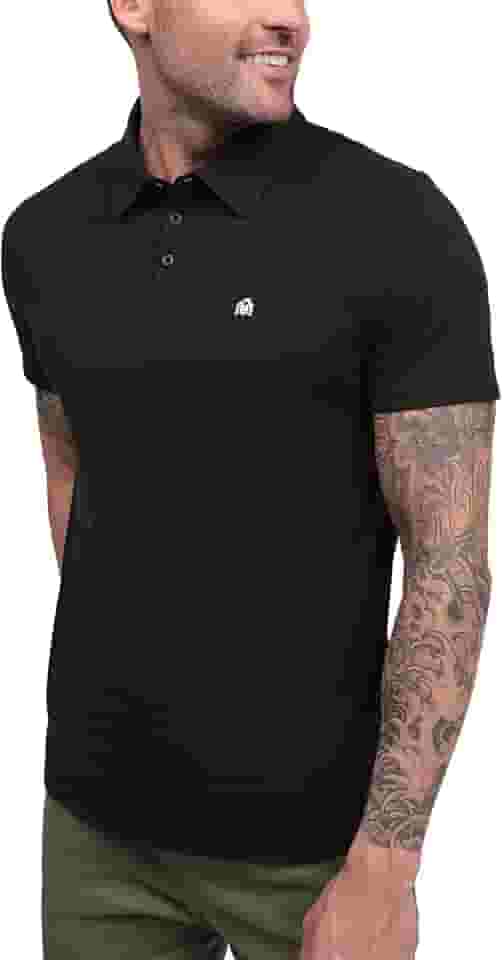 INTO THE AM Camisas polo masculinas – Camisa de gola confortável masculina P – 4GG camisetas clássicas de golfe de manga curta