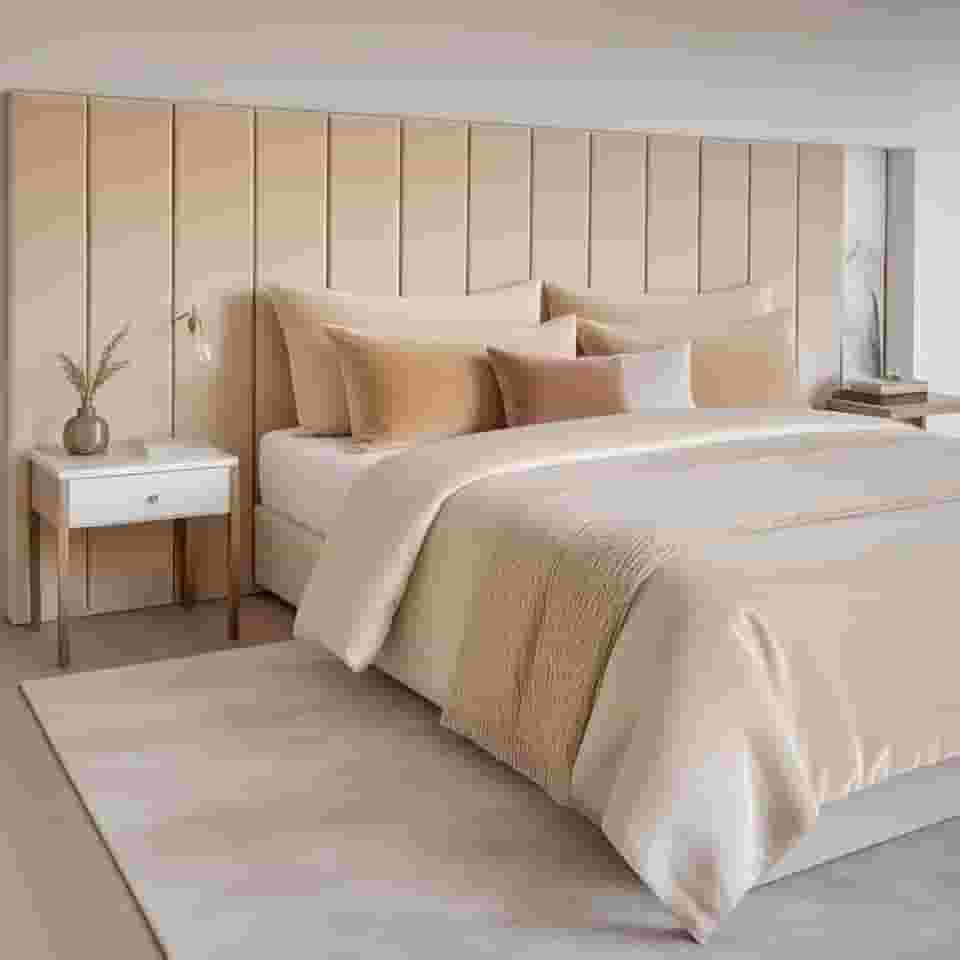 Cabeceira Estofada Modular Alta para Cama Box King/Queen/Casal – Kit de Módulos 120x20cm, Vários Tamanhos e Cores(Areia,Módulo Solto - 1 Unidade)