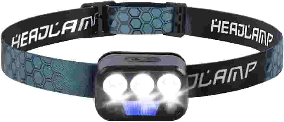 Lanterna Cabeça, Luz de Cabeça LED com Brilho de 400-500 Lúmens, Lanterna de Cabeça Recarregavel, Sensor de Movimento, Seis Modos de Luz