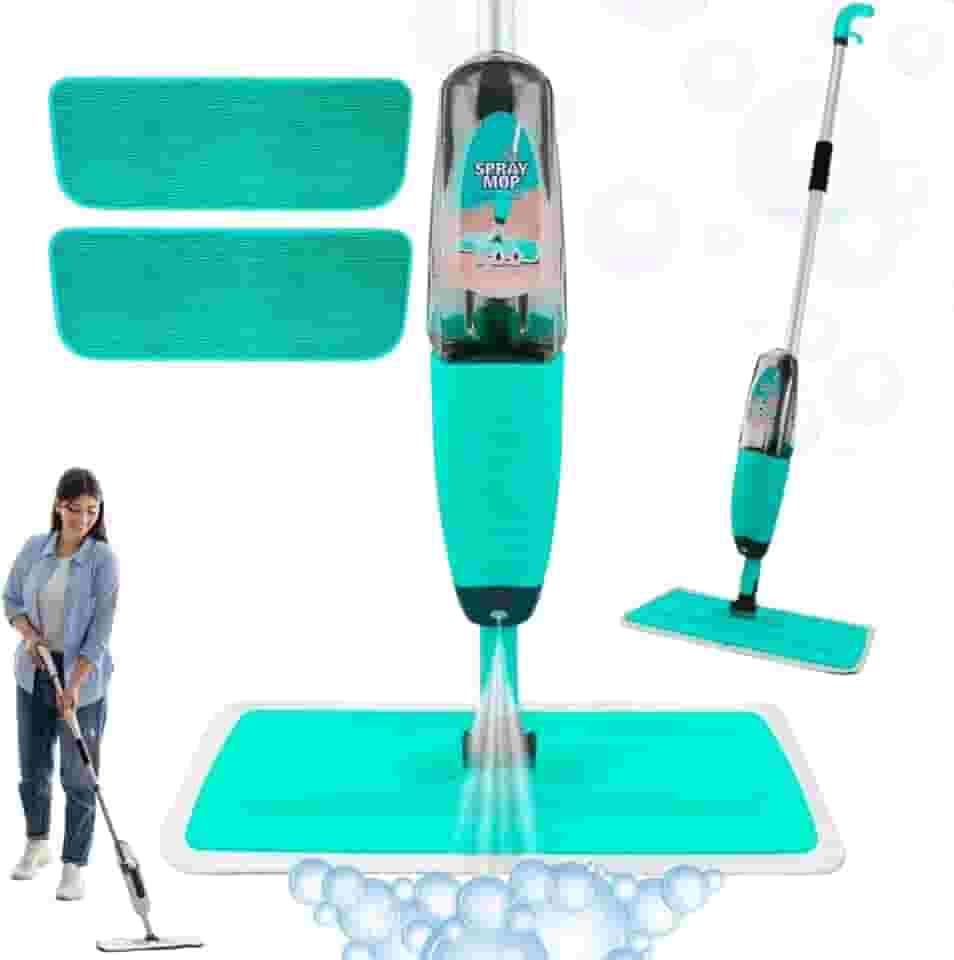 Kit Rodo Mop Spray Giratório 3 em 1 com Reservatório para Limpeza De Piso + Refil Extra