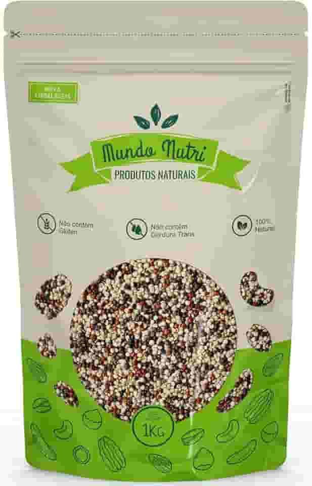 1kg Mix De Quinoa Branca, Preta e Vermelha Grãos Mundo Nutri