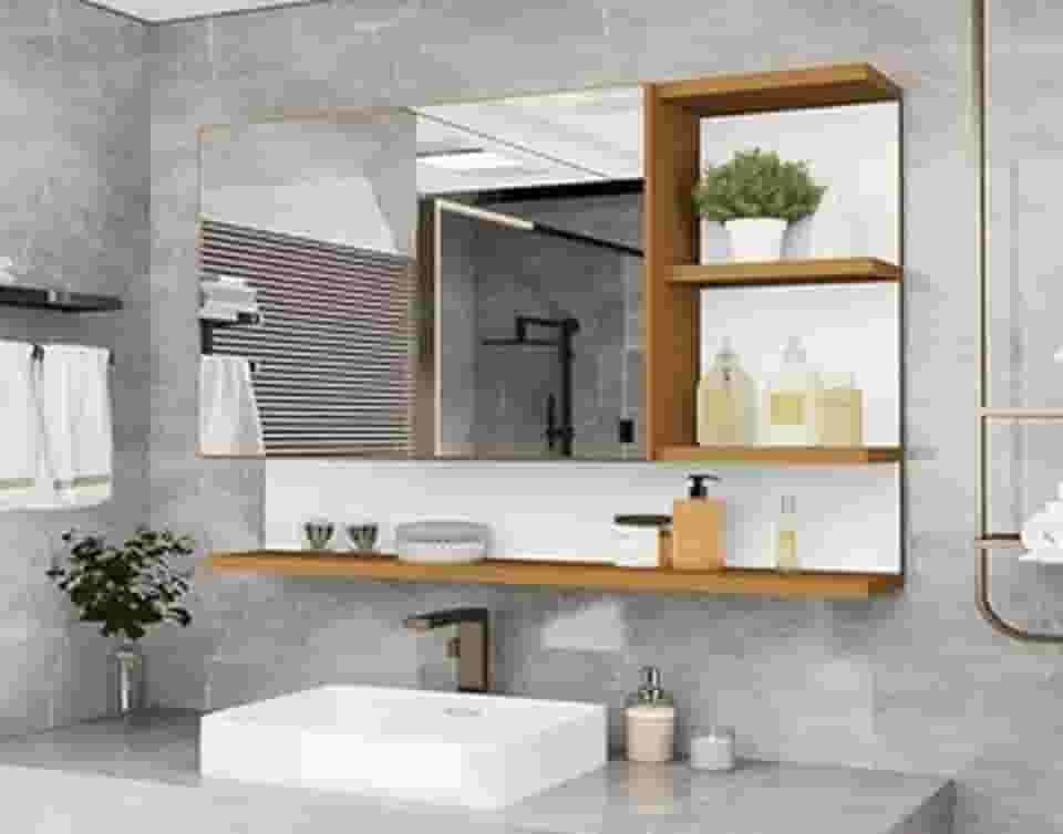 Armario Espelheira Para Banheiro 1 Porta Cleópatra (Nature)