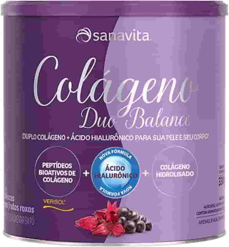 Colágeno Verisol + Ácido Hialurônico + Colágeno Hidrolisado Duo Balance Sanavita - Para Pele Corpo Cabelos e Unhas