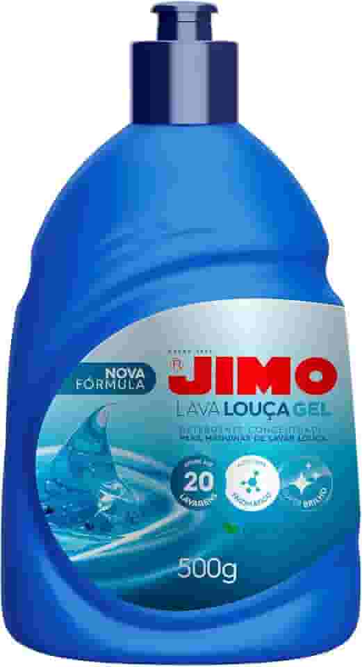 JIMO Lava Louca Gel Detergente Concentrado Desengordurante Super Brilho Limpeza Biodegradavel Rende 20 lavagens 500g