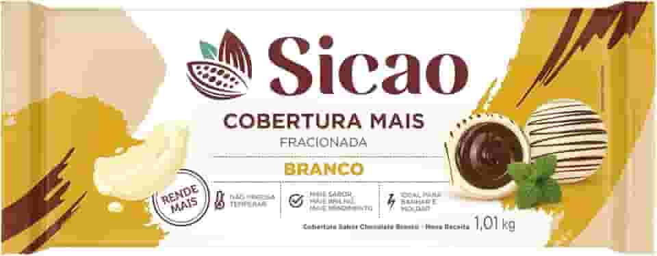Cobertura Barra Fracionada Chocolate Branco Mais 1,01kg - Sicao