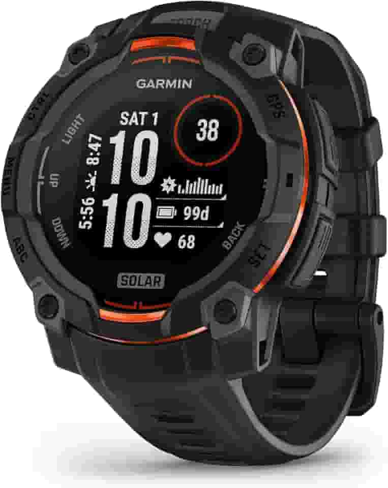 Garmin Relógio Instinct 3 Solar Preto 45mm com Monitor Cardíaco de Pulso e GPS