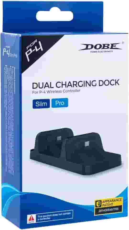 Base Carregador Duplo Dock Charge P Controle Playstation Ps4 Dobe Preto