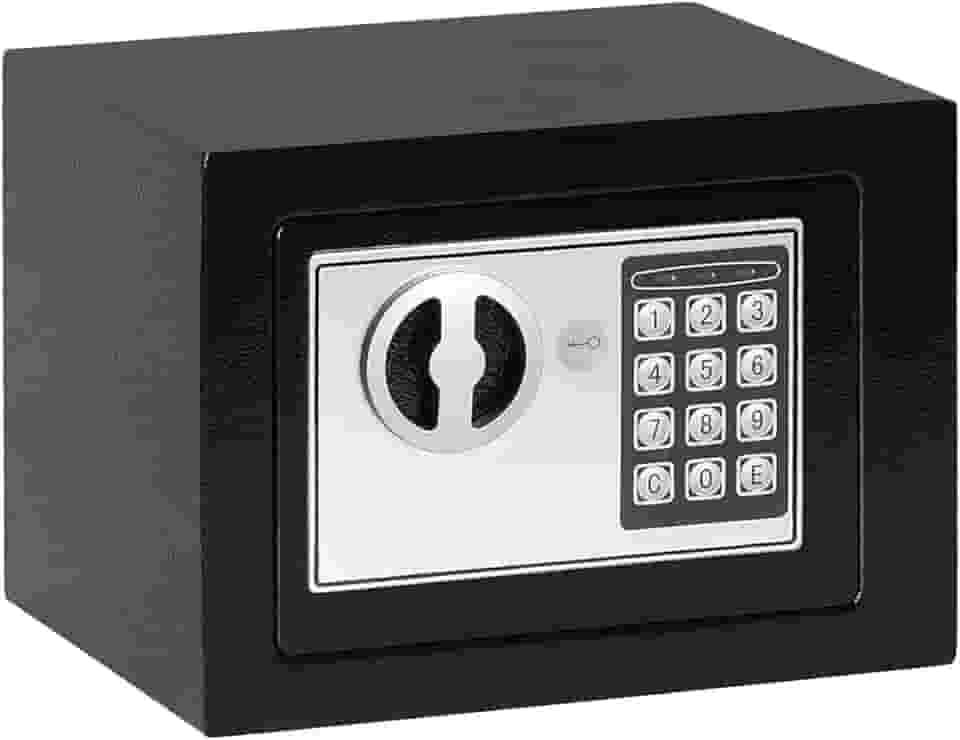 Cofre Eletrônico Digital Teclado Com Senha e 2 Chave Extra Residencial e Comercial