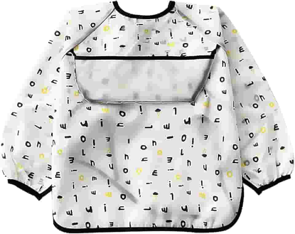 Babadores de manga infantil de 6 a 42 meses à prova d'água para comer e pintar