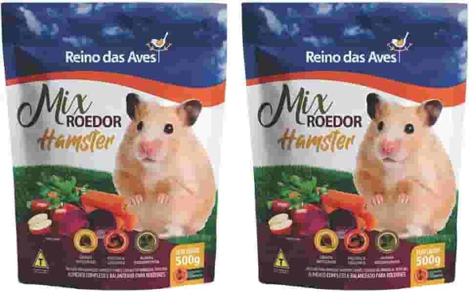 Kit Com 2 Mix Roedor Hamster 500g - Reino das Aves