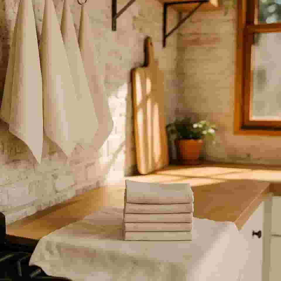 Pano de Prato Algodão Crú Pré Lavados Lisos Kits com 12 Unidades