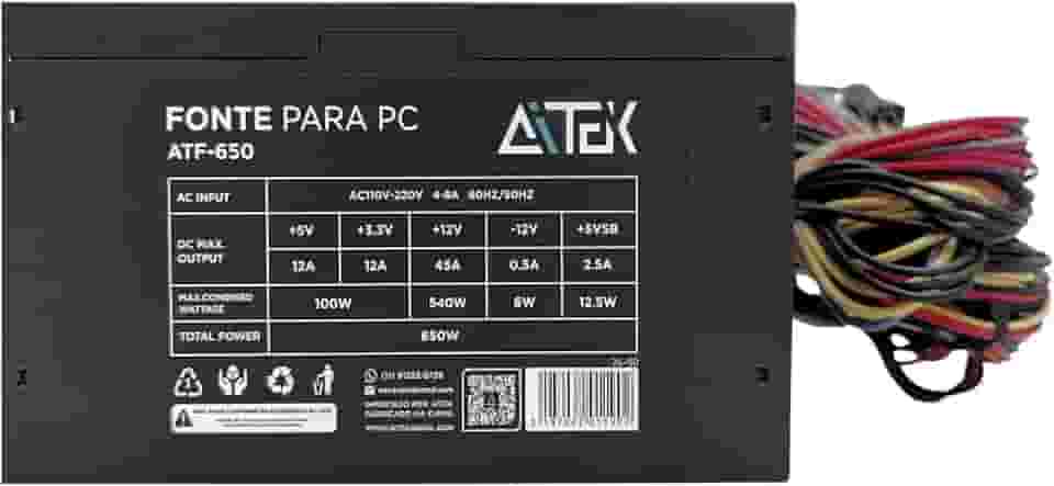 Fonte De Alimentação Para Computador Pc Atx de 650w