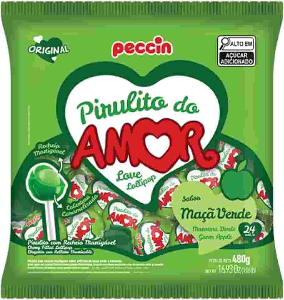 Pirulito Maçã Verde Do Amor C/24