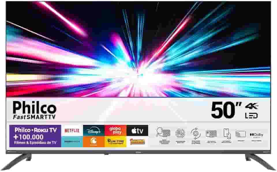 Smart TV 50” Philco Roku TV LED Dolby Audio PTV50VA4REGB