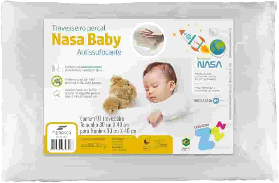 Travesseiro Antissufocante, Visco Revestimento, 30x40cm, Branco, Fibrasca