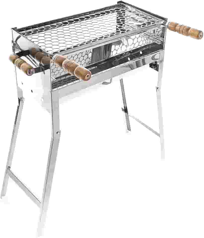 Churrasqueira De Inox Dobrável Portátil A Carvão Tamanho 65X40X25