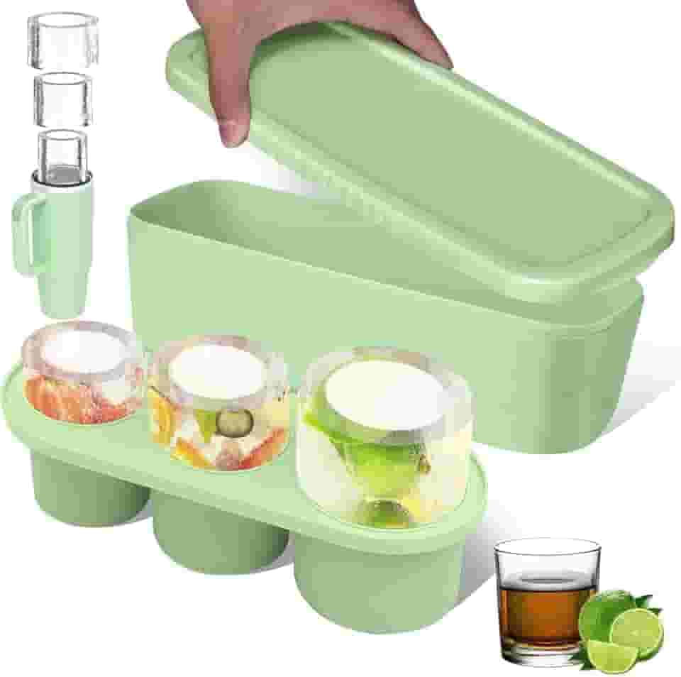 Forma de Gelo Bandeja Molde 3 Tamanhos Para Copo Água Stanley Drinks Silicone Flexível BPA Free