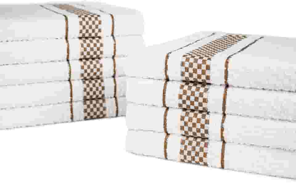 Kit 10 Pano de Prato Atoalhado Para Cozinha Felpudo Malta 45x70cm 370g/m² 100% Algodão - Marrom