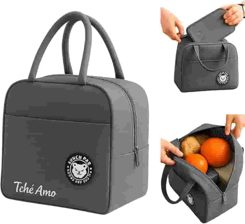 Bolsa Térmica Marmita Lancheira Escolar Fitness Academia Passeios Conserva Quente e Frio Compacta e Elegante (Cinza)