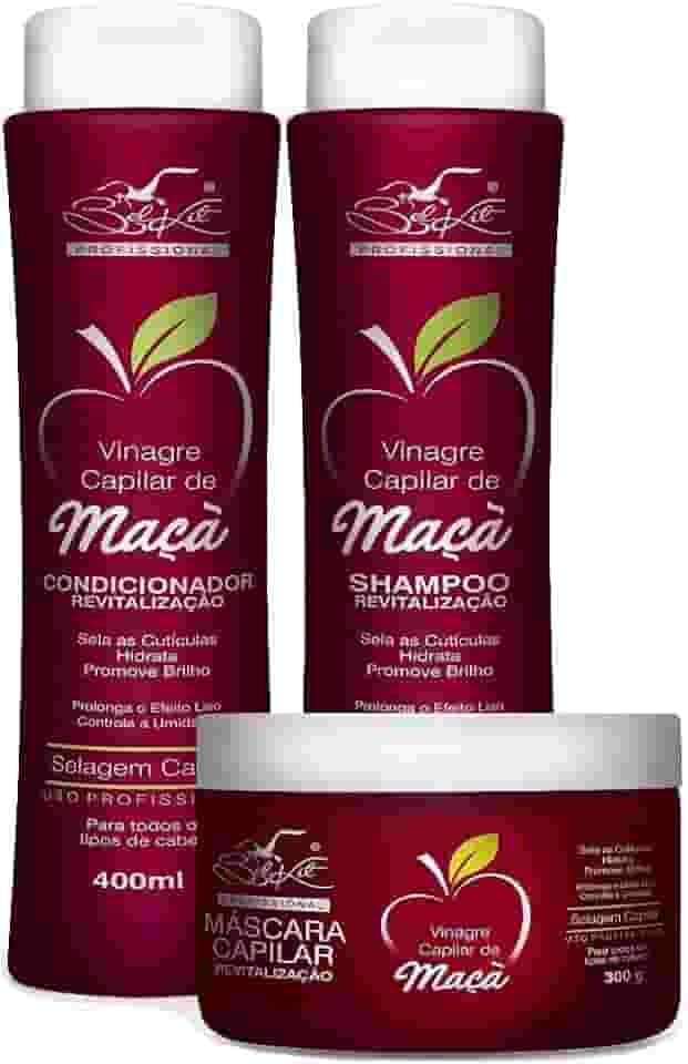 Kit Capilar Vinagre De Maça Belkit- Shampoo+Condicionador+Máscara