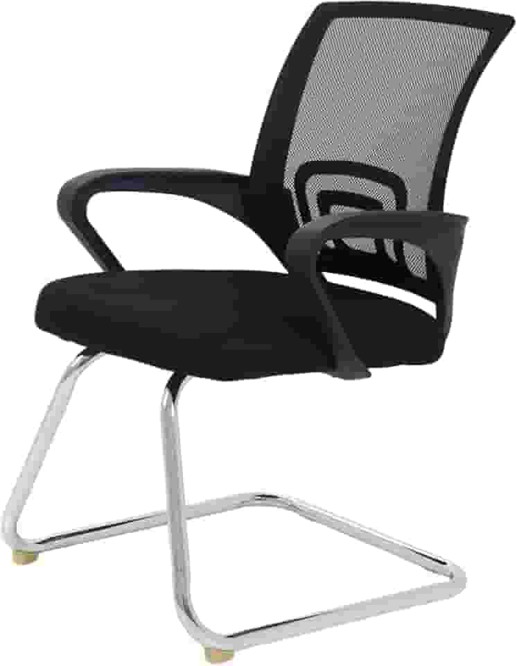 Cadeira De Escritório Com Base Fixa Cadeiras Inc, Tela Mesh Respirável, Suporta até 120kgs, Base Cromada Anti-Risco, Ergonômica Preta