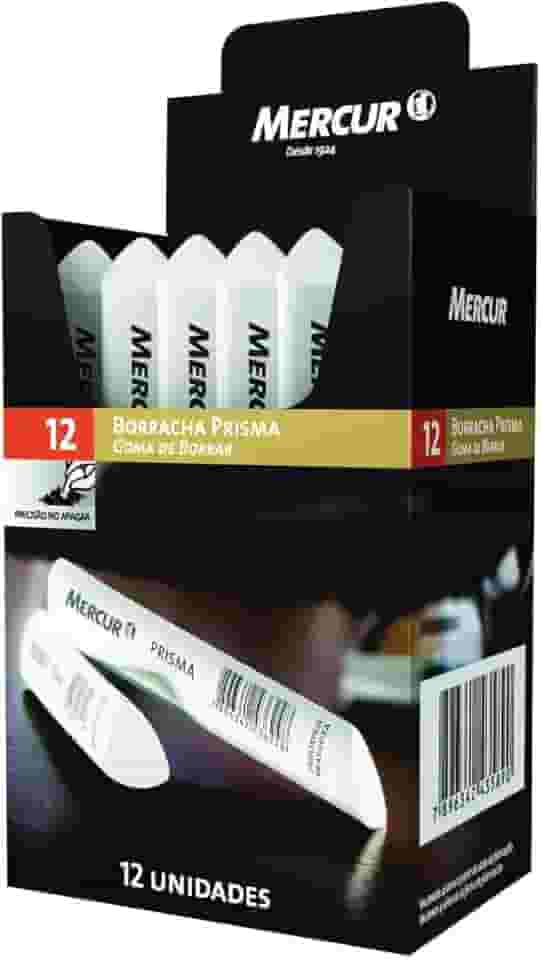 Borracha Prisma, Mercur, B01010101002, Caixa com 12 Unidades