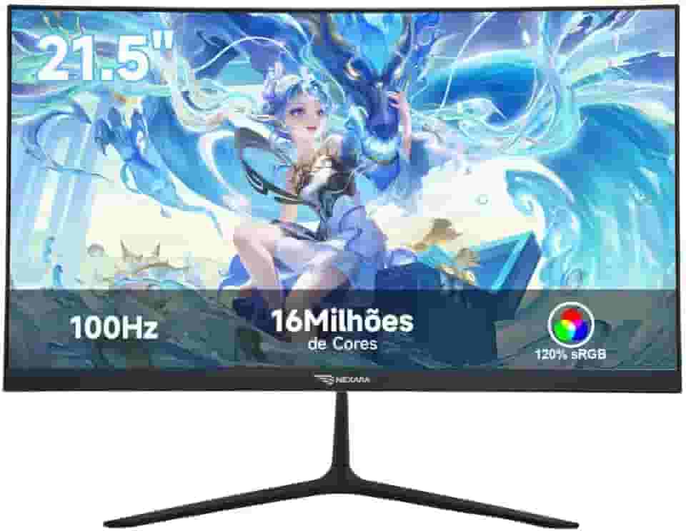 Monitor 21.5 Polegadas 100Hz VA Full HD - Cores Profissionais 120% sRGB, Contraste 3000:1, Performance 100Hz, Visualização Confortável, Compatibilidade VESA, Ideal para PC, Escritório e Entretenimento