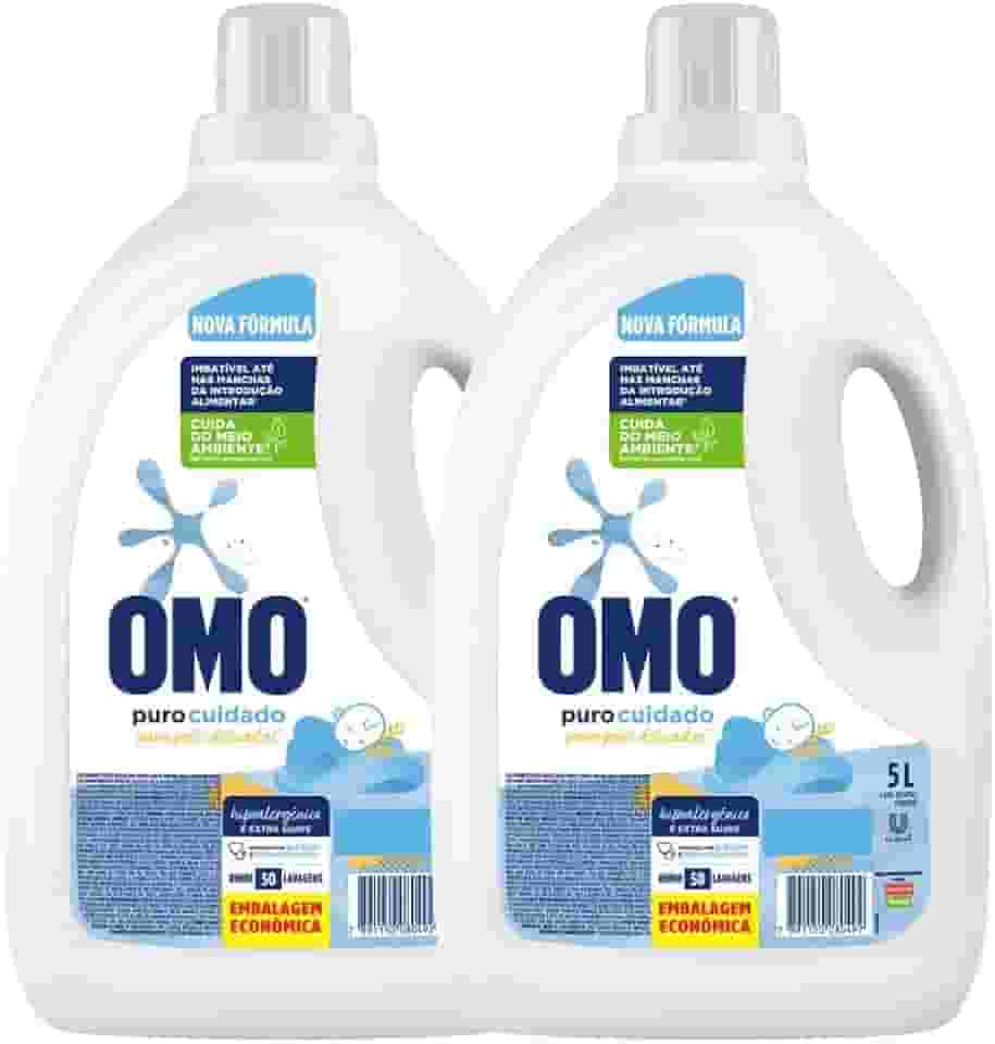 Omo Sabão Líquido 2 Unidades Puro Cuidado 5L