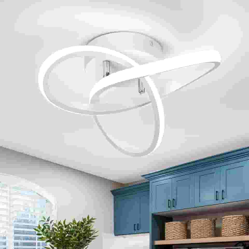 BEMMY Luminária de Teto, Lustre, Quarto, Cozinha, Sala de Estar, Decoração, Lustre Regulável, 3 Cores de Luz Ajustáveis, 85-265V (Branco)