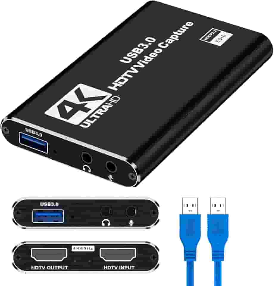 Placa Captura Vídeo 4k Full Hd 1080p 60fps Hdmi Para Usb 3.0 Live Stream Para Nintendo Switch PC Streaming Live PS5 PS4 Xbox Captura Externa GRUPO FIRST SHOP