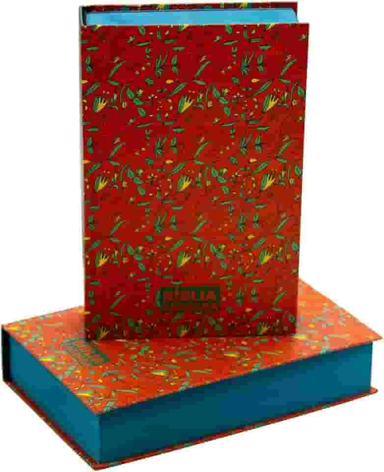 Bíblia letra hipergigante ARC com harpa - Floral cor salmão