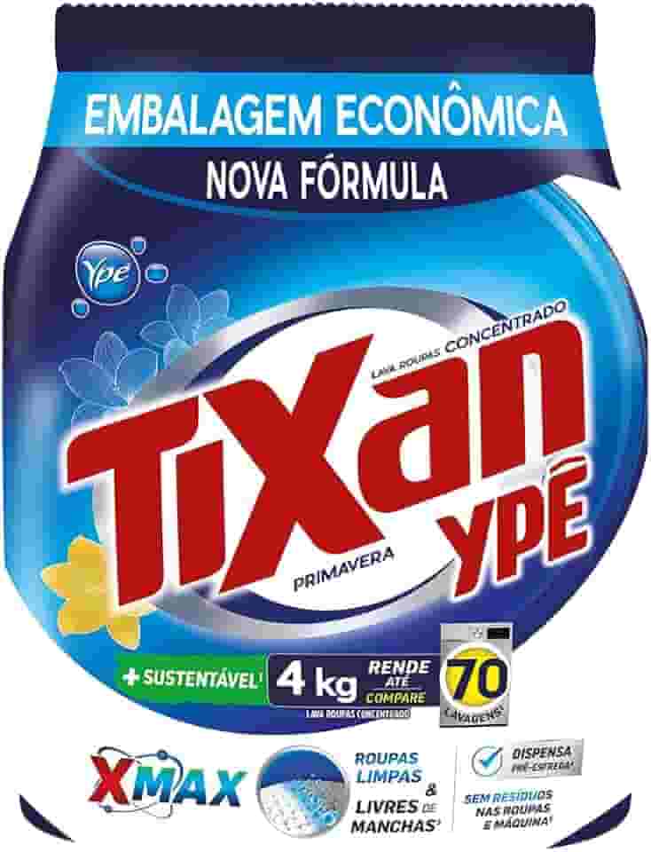Ypê Lava Roupas em Pó Tixan Primavera Sachê 4Kg