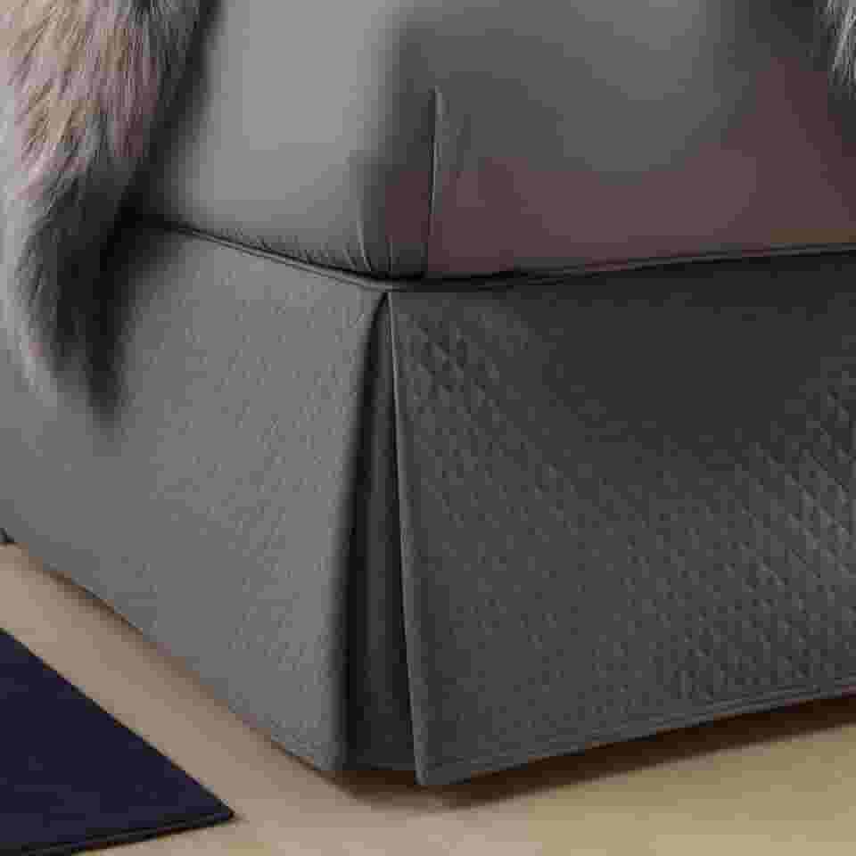 Saia para Cama Box Queen Matelada em Poliéster Lindas Vários Tamanhos (Cinza, Queen)