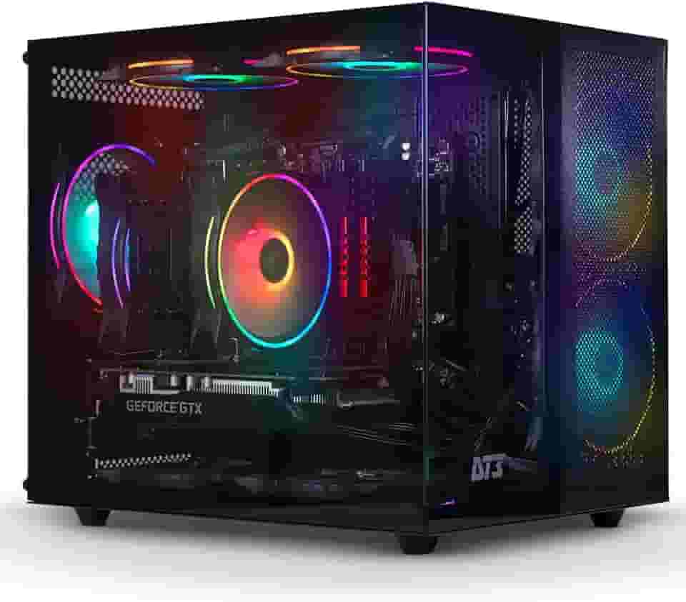 Gabinete Gamer DT3 HyperFlow, super compacto, tipo aquário em vidro temperado, Refrigeração Otimizada; M-ATX/Mini-ITX