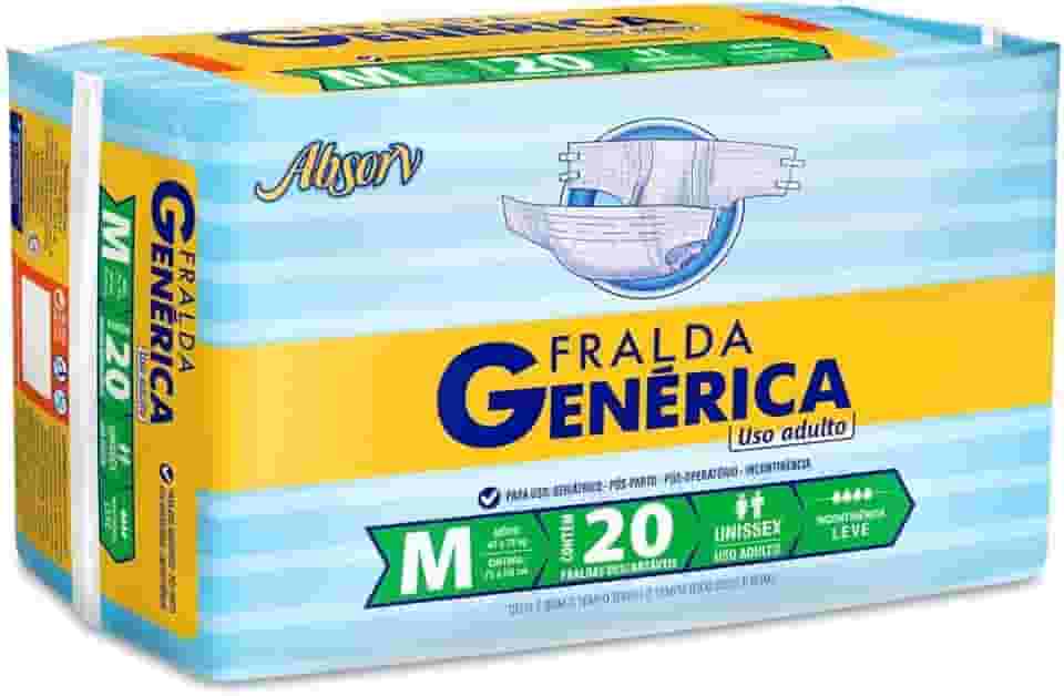 Fralda Geriátrica Genérica - Absorv, Economica - Tamanho M, 20 Unidades