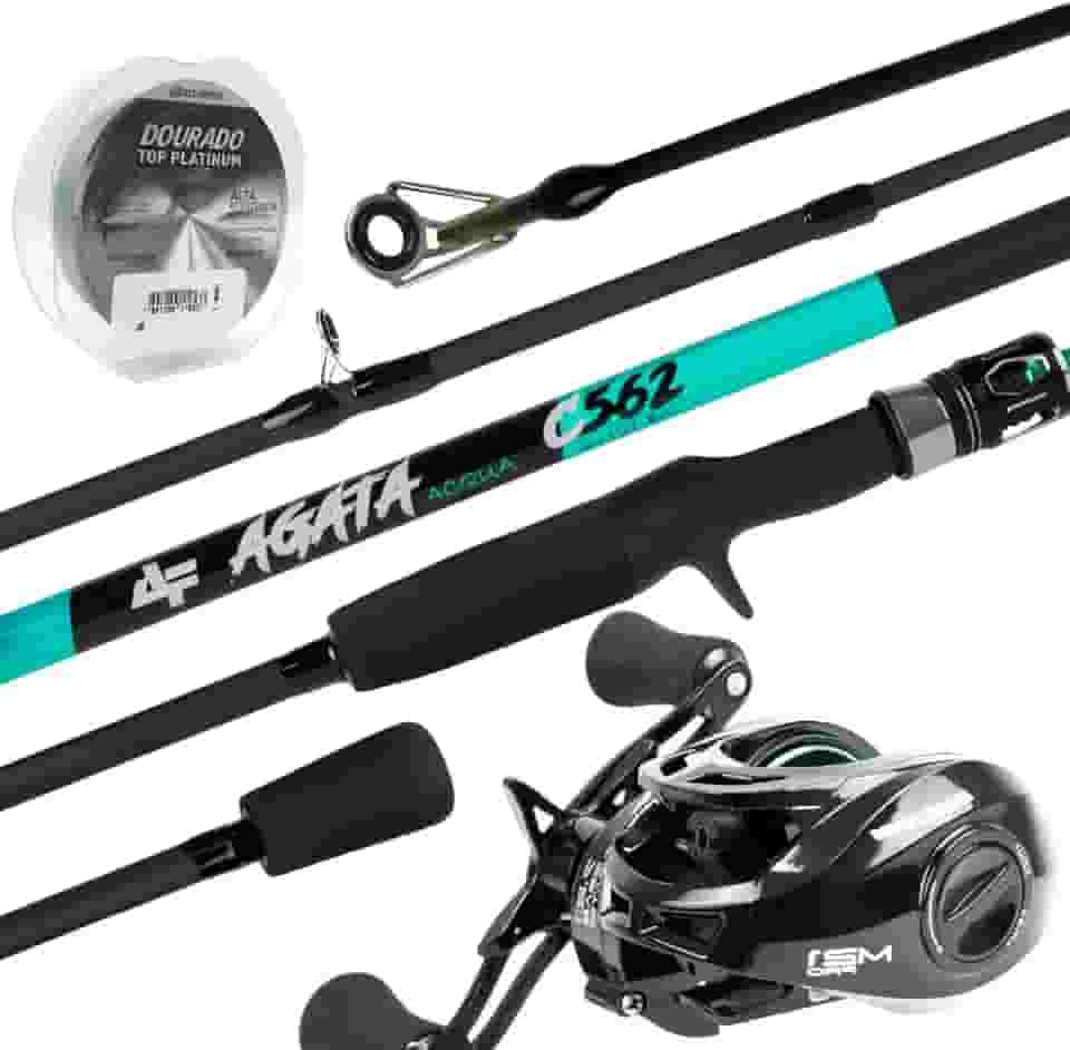 Albatroz Fishing Kit Vara Agata Acqua 1,50m com Carretilha M21 Pro, 6-12lb, 5+1 Rolamentos, Grafite