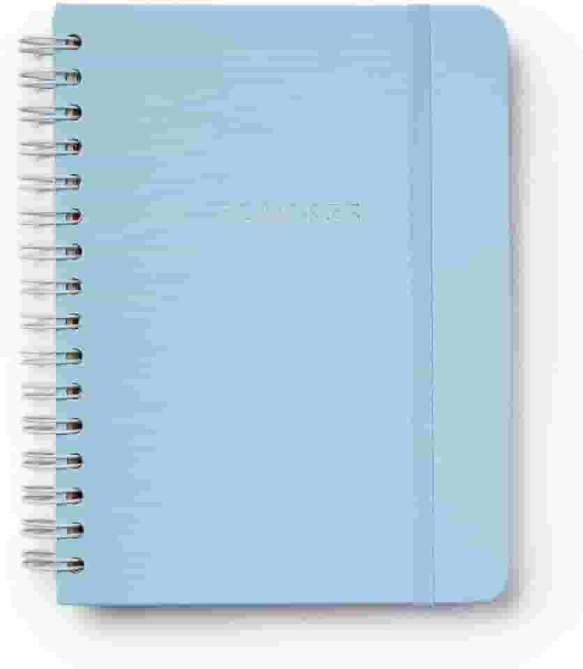 Planner Wire-o Pastel, Azul, Mensal e Semanal, 100 Folhas, Papel Pólen 80g/m², Tamanho A5 (Grande)