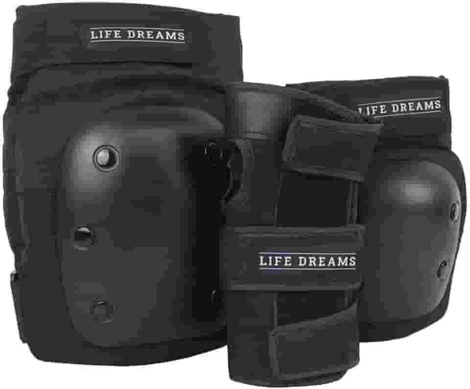 Kit de Proteção Patins Skate Bicicleta Completo Joelheira Cotoveleira Munhequeira Life Dreams (GG)