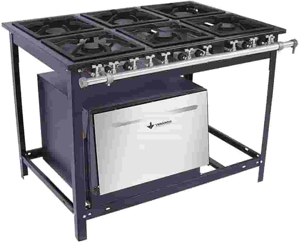 Fogão 6 Bocas 3 Duplas Com Forno A Gás Baixa Pressão E6D3F Venâncio Extra