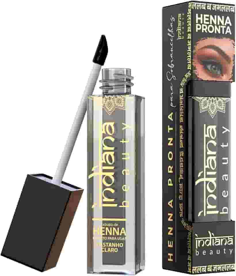 Indiana Beauty Henna Pronta para Sobrancelhas, Castanho Claro, 4g, Sem Amônia