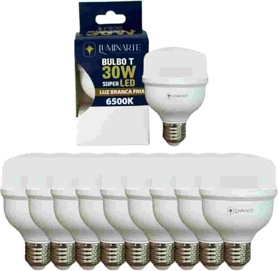 Kit Lâmpadas Led Bulbo 30w E27 Branco Frio Bivolt Inmetro Luminarte (Kit 10 Unidades)