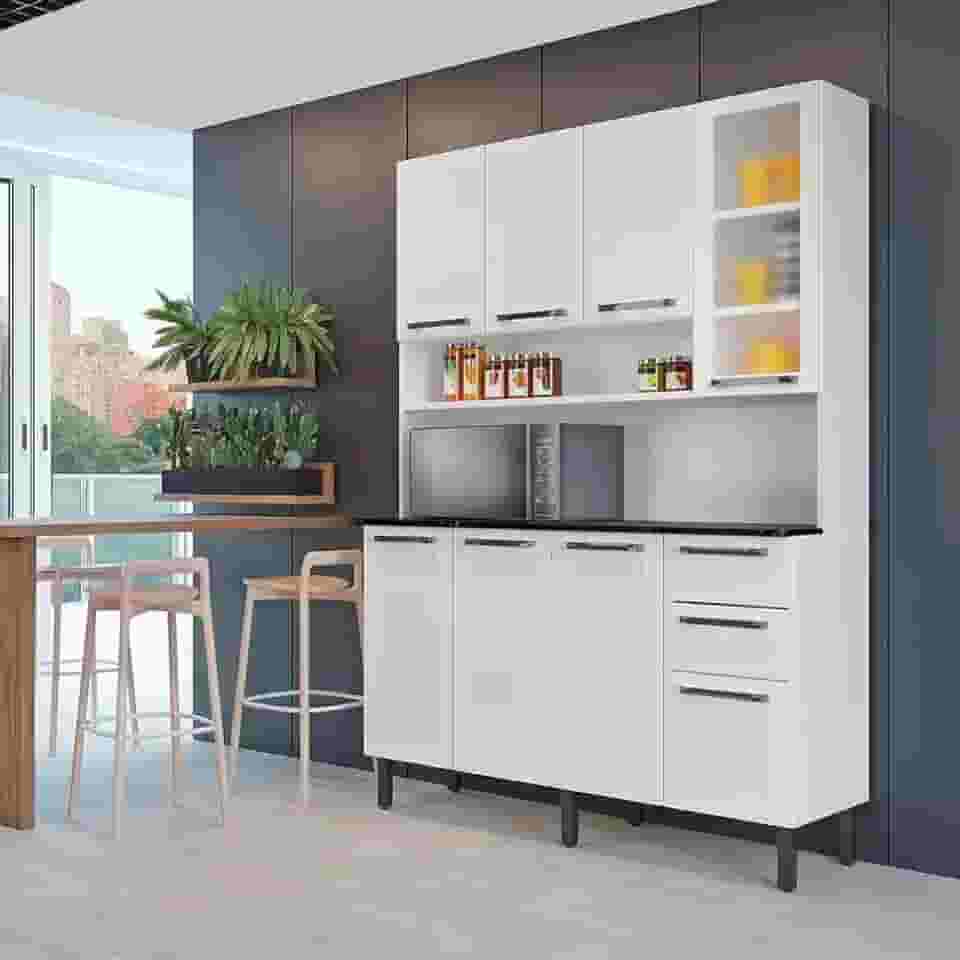 Armário de Cozinha Compacta Itatiaia 8 Portas 2 Gavetas Branco