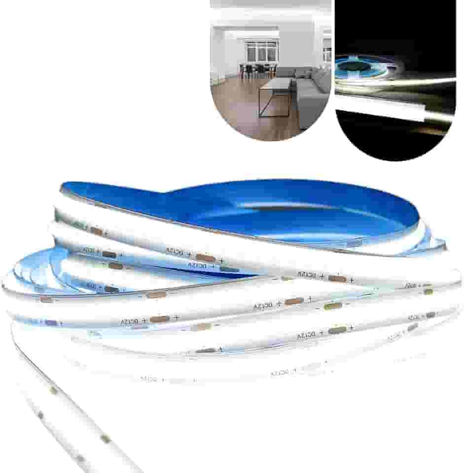 Fita Cob Super Led 5 Metros 320led/m 12v Ip20 Alto Brilho (Branco Frio)