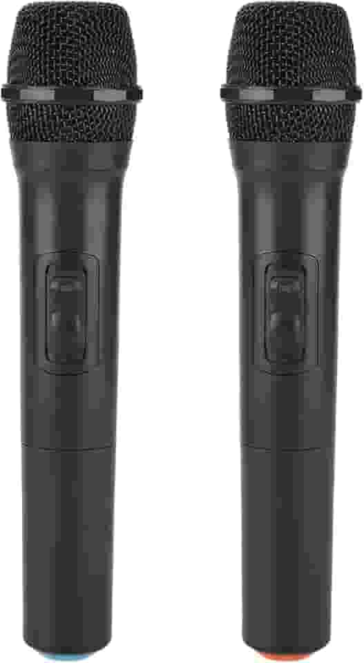 Cryfokt Microfone Sem Fio Recarregável, de Microfones Sem Fio de Mão Duplo e Profissional Dinâmico, Com Antena Receptora para Festa na Igreja Cantando karaokê, Microfone de Mão Sem Fio