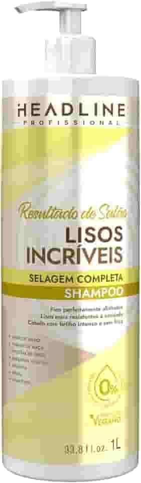 Shampoo Lisos Incríveis - Sela e Alinha os Fios - HEADLINE Resultado de Salão - 1L