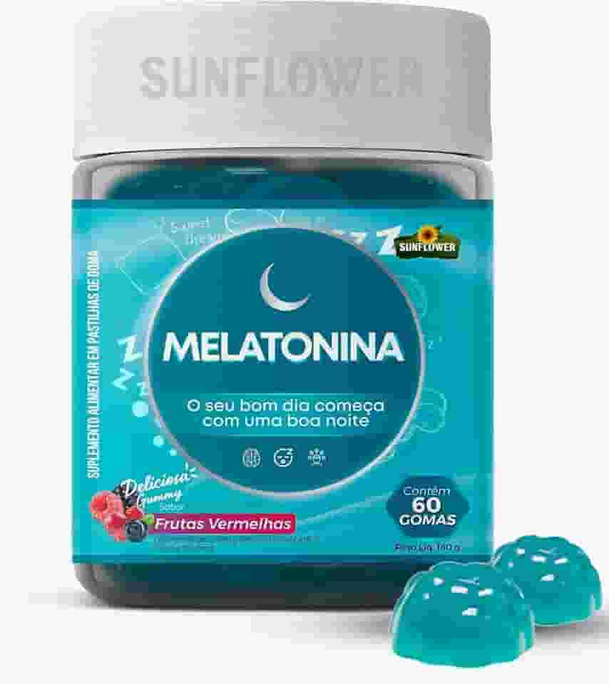 Melatonina - Melatonina Gummy - Melatonina em Goma 210mcg 60 gomas Sunflower