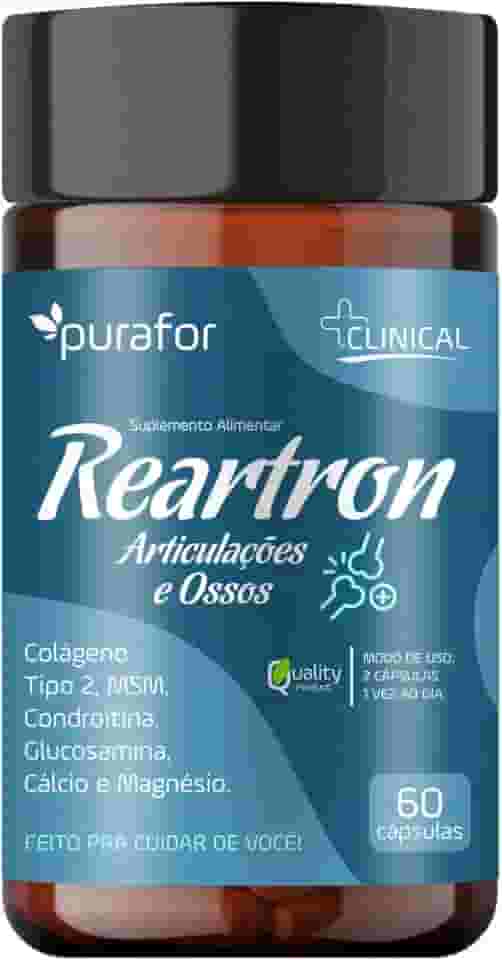 Reatron | Glucosamina, Colágeno Tipo 2, Magnésio, MSM, Cálcio | Suplemento Completo para Articulações, Músculos e Ossos e Melhoria da Mobilidade | 60 Cápsulas