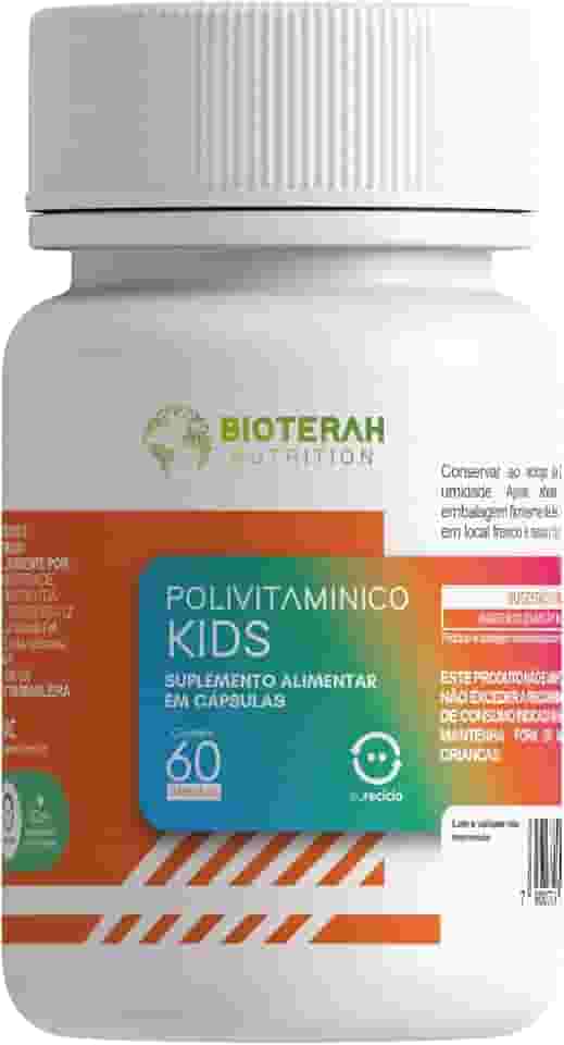 Polivitamínico Kids 60CAPS BIOTERAH - Suplemento Infantil Completo Vitaminas e Minerais Suporte Nutricional